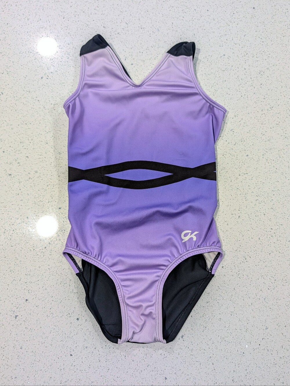 BEAUTIFUL GK ELITE Gymnastic Dance Leotard Child Large Purple OMBRE Ultra SOFT